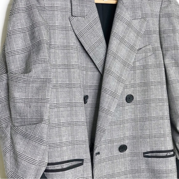 Joie Plaid academia, double breasted blazer - Picture 4 of 11